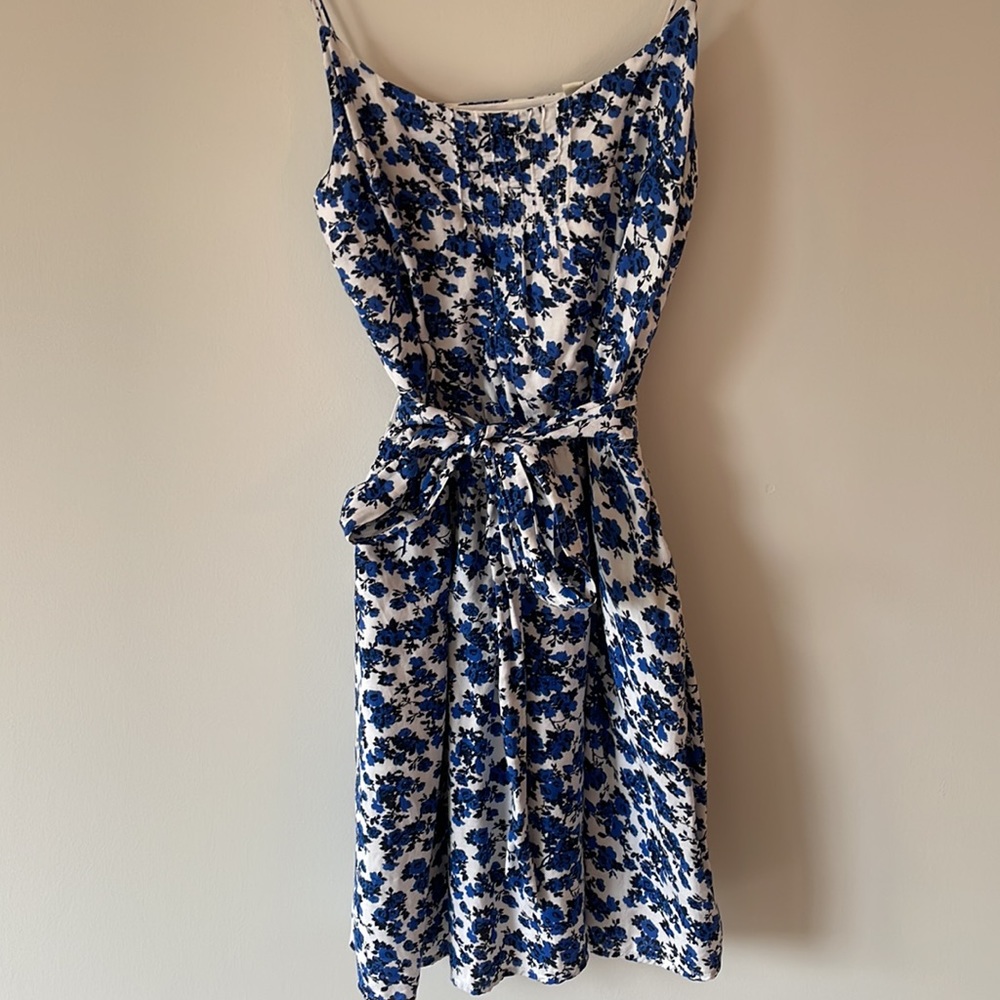 Jack Wills blue and black floral dress size 4